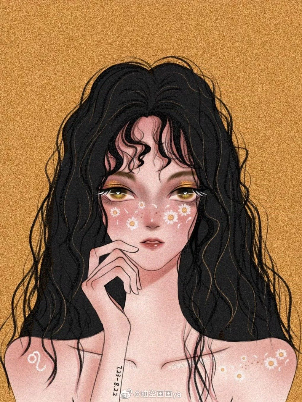 Đôi mắt của Sư Tử chứa đựng một bầu trời quyền lực (Ảnh: Weibo 抽空画画ya)