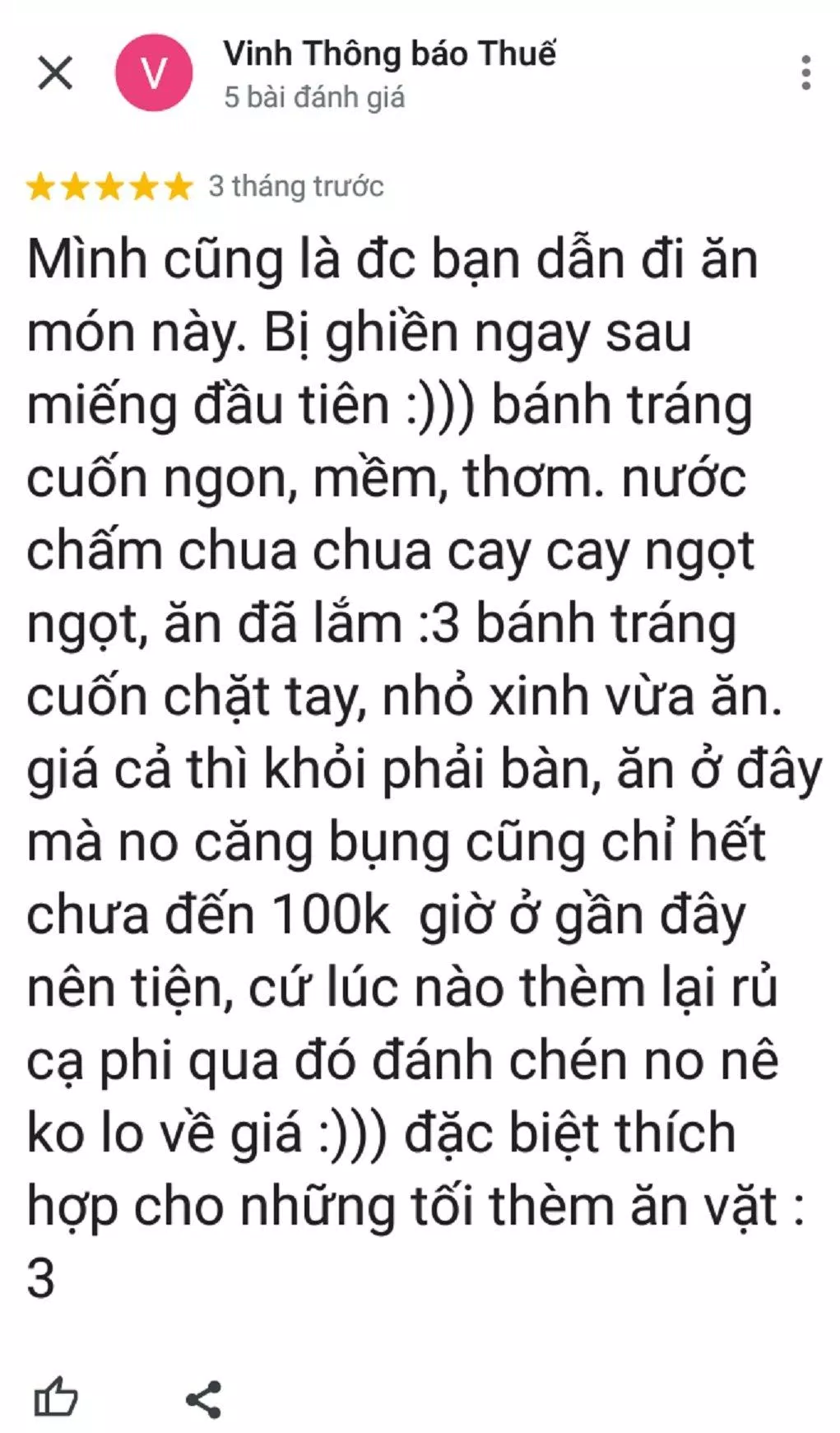 Đánh giá của khách về quán (ảnh: BlogAnChoi)