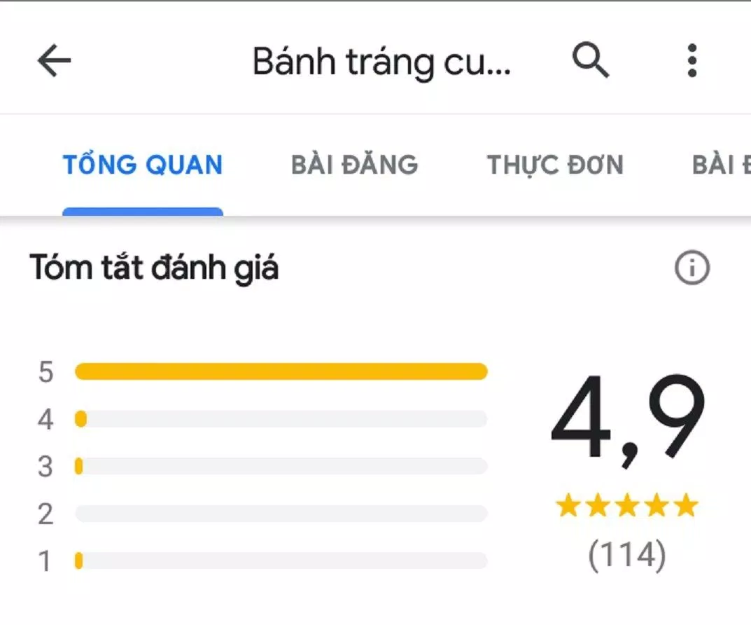 Đánh giá của khách hàng trên Google Maps (ảnh: BlogAnChoi)