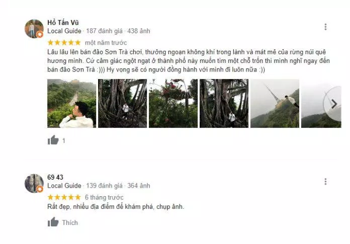 Nhận xét của du khách khi đến bán đảo Sơn Trà (Nguồn: Internet)