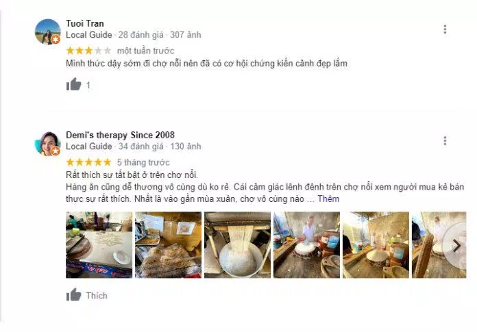 Đánh giá của du khách về Chợ nổi Cái Răng (Nguồn: Internet)