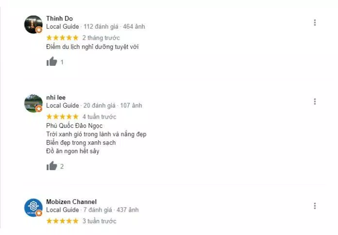 Đánh giá của du khách khi đến đảo Phú Quốc (Nguồn: Internet)