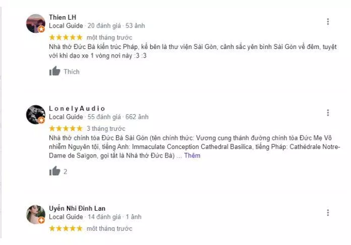 Đánh giá của du khách sau khi tham quan nhà thờ Đức Bà (Nguồn: Internet)