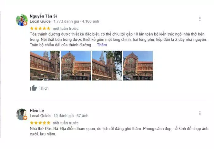 Đánh giá của du khách sau khi tham quan nhà thờ Đức Bà (Nguồn: Internet)