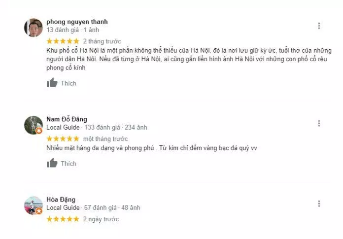 Nhận xét của du khách khi đến với Phố cổ Hà Nội (Nguồn: Internet)
