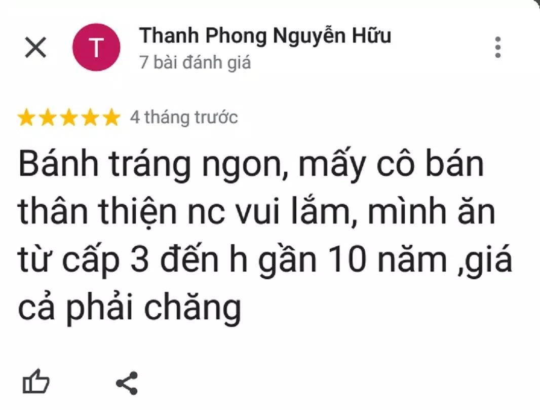 Đánh giá của khách hàng về quán (ảnh: BlogAnChoi)