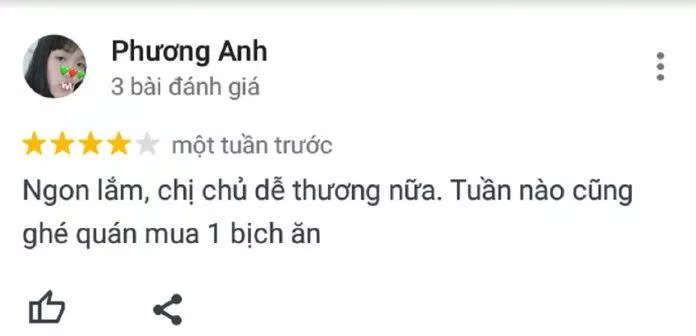 Đánh giá của khách hàng về quán (ảnh: BlogAnChoi)