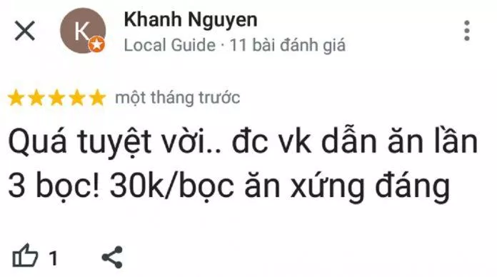 Đánh giá của khách hàng về quán (ảnh: BlogAnChoi)