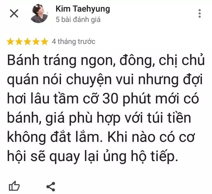 Đánh giá của khách hàng về quán (ảnh: BlogAnChoi)