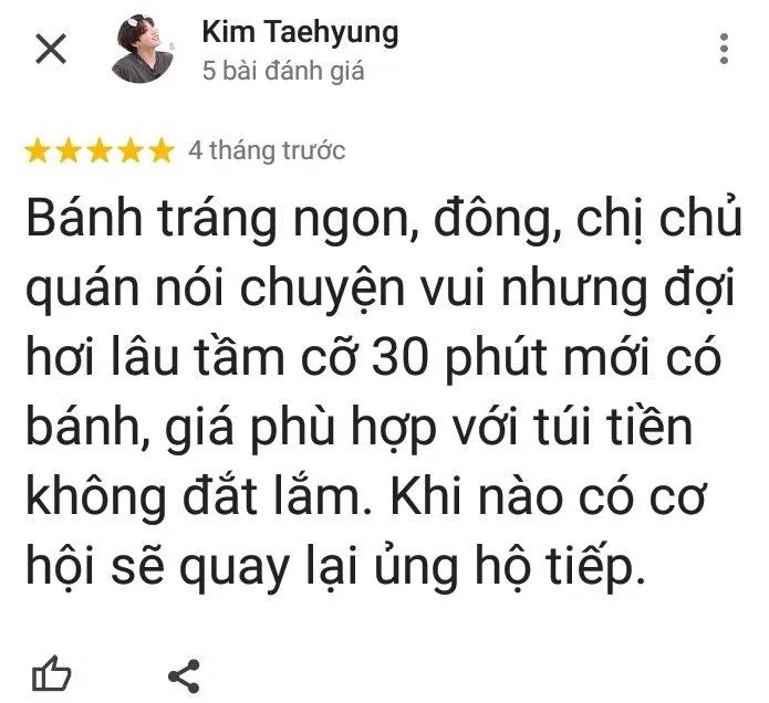 Đánh giá của khách hàng về quán (ảnh: BlogAnChoi)