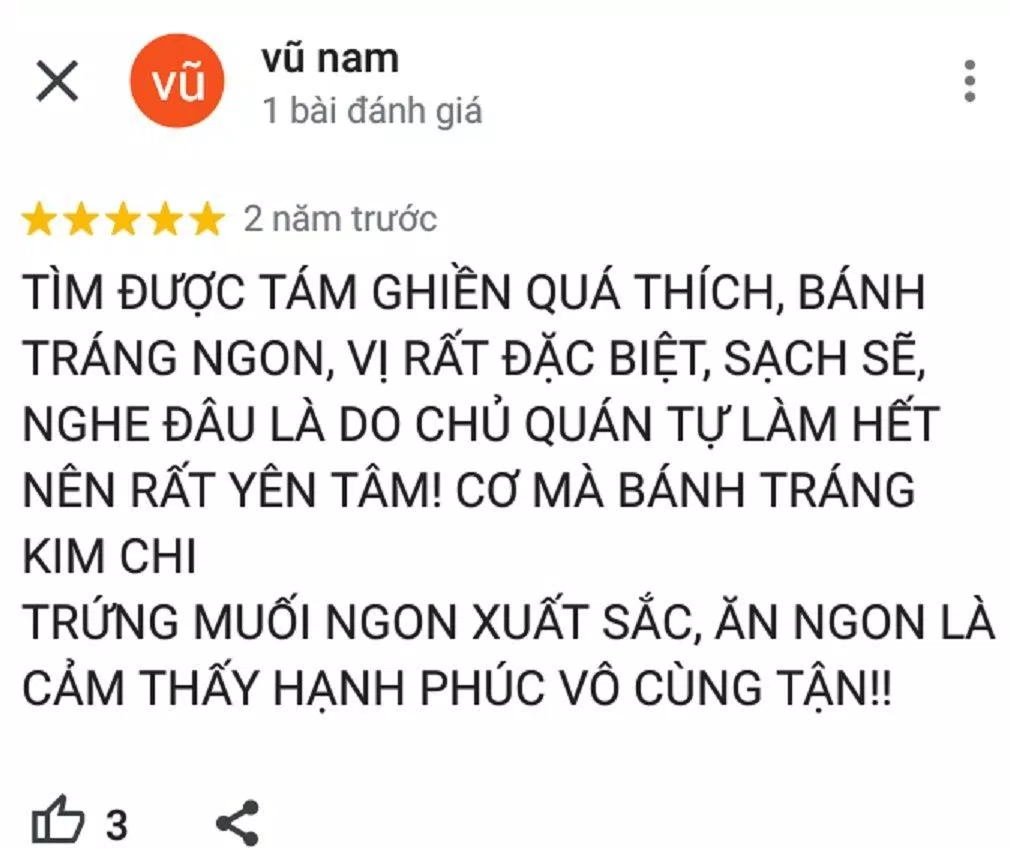 Đánh giá của khách về quán (ảnh: BlogAnChoi)