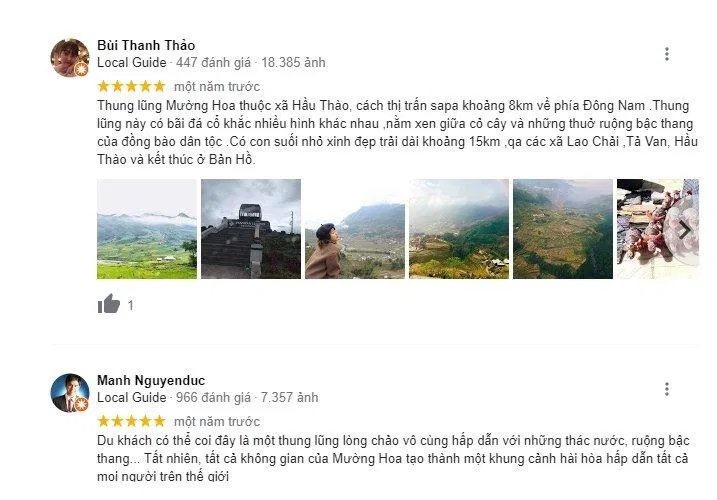 Đánh giá của du khách về thung lũng Mường Hoa (Nguồn: Internet)