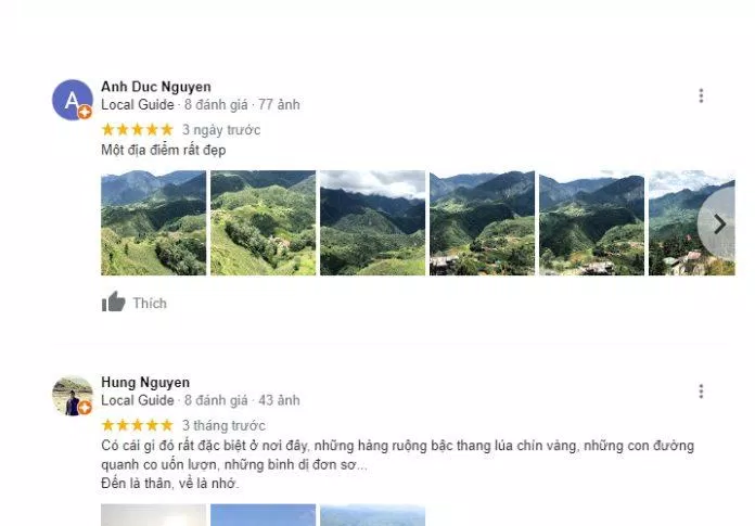Đánh giá của du khách về thung lũng Mường Hoa (Nguồn: Internet)