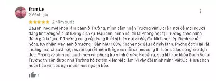 Đánh giá của khách hàng về Trường dạy nghề Việt - Úc. (Nguồn: BlogAnChoi)