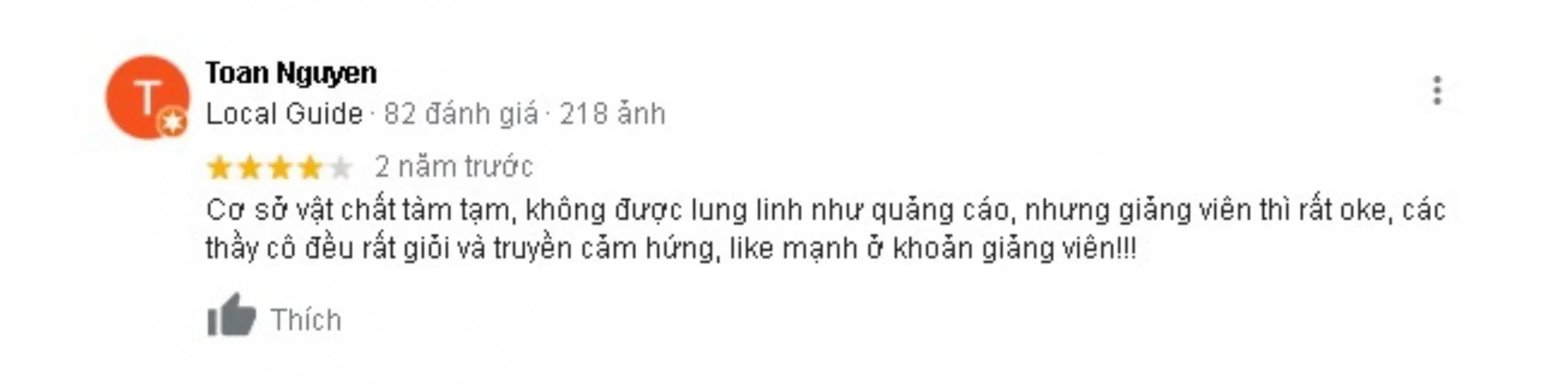 Đánh giá của khách hàng về Trường hướng nghiệp Á - Âu. (nguồn: BlogAnChoi)
