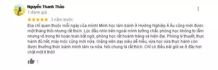 Đánh giá của khách hàng về Trường hướng nghiệp Á - Âu. (nguồn: BlogAnChoi)