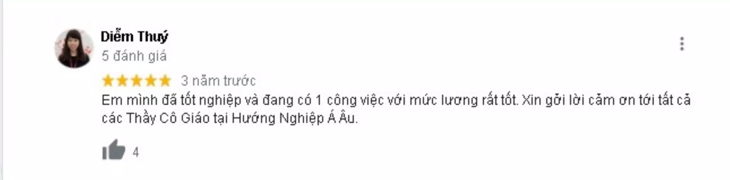 Đánh giá của khách hàng về Trường hướng nghiệp Á - Âu. (nguồn: BlogAnChoi)