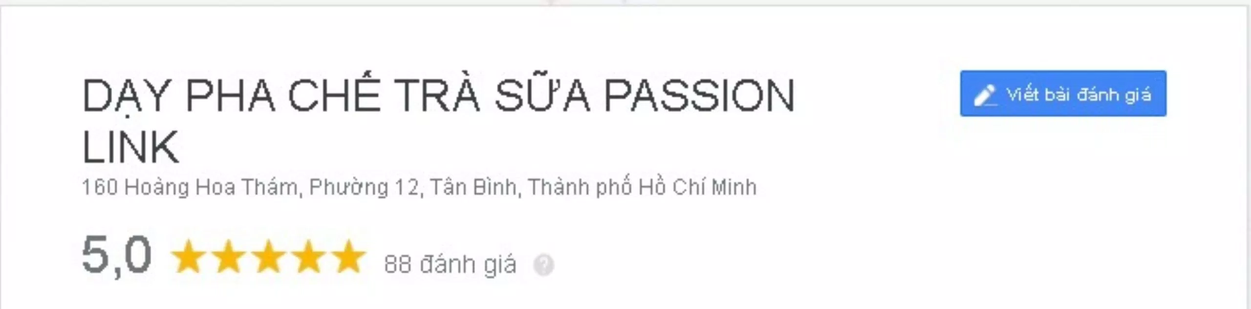 Đánh giá của học viên về Trung tâm dạy pha chế Passion Link. (Nguồn: BlogAnChoi)