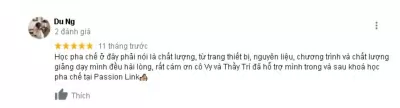 Đánh giá của khách hàng về Trung tâm dạy pha chế Passion Link. (Nguồn: BlogAnChoi)