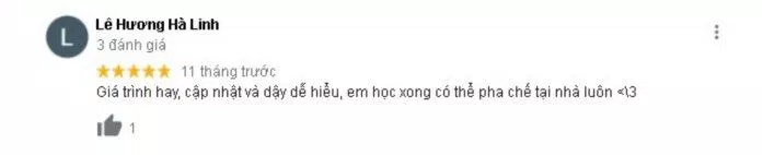 Đánh giá của khách hàng về Học viện đào tạo pha chế NAMAS. (Nguồn: BlogAnChoi)