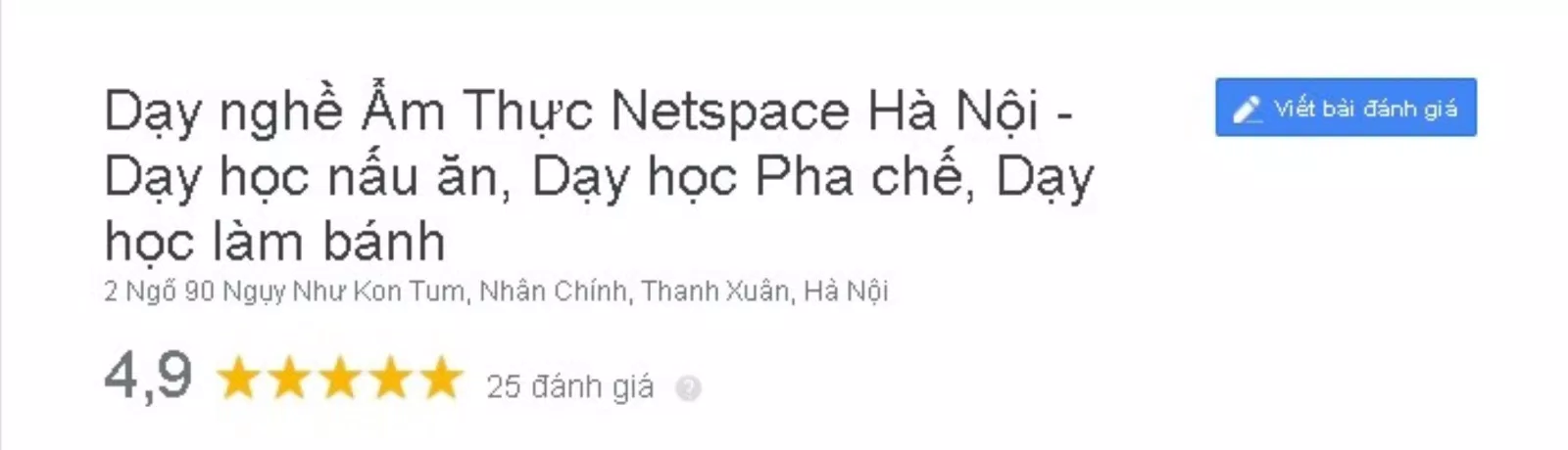 Đánh giá của khách hàng về Dạy nghề pha chế Netspace. (Nguồn: BlogAnChoi