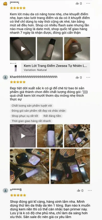 Phẩn hồi của khách hàng về sản phẩm trên Shopee (ảnh: internet)