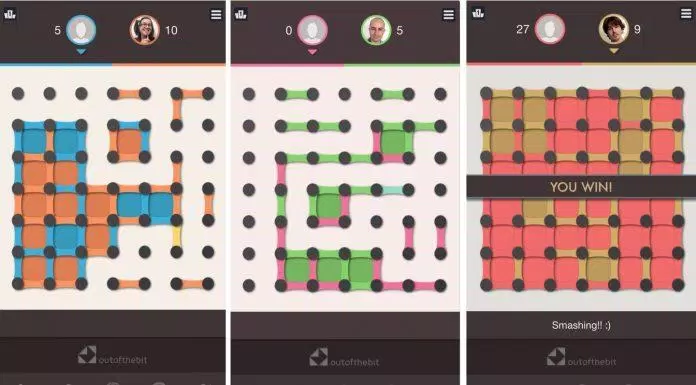 Game Dots and Boxes cực thú vị dành cho 2 người. Nguồn: Interent