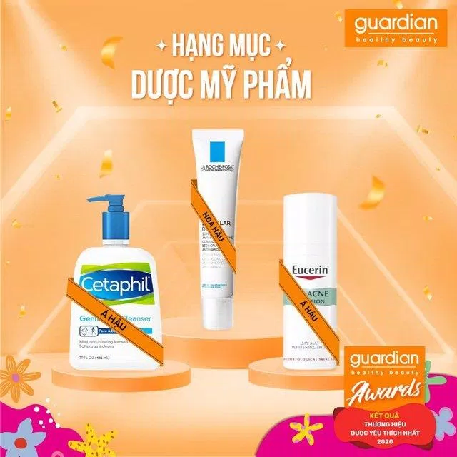 Eucerin lọt top 3 thương hiệu dược mỹ phẩm được yêu thích nhất tại Việt Nam năm 2020 - giải người tiêu dùng bình chọn do Guardian tổ chức. (Nguồn Internet)