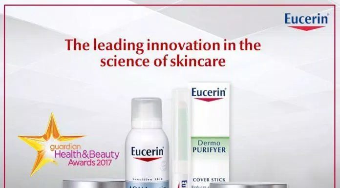 Mỹ phẩm Eucerin là thương hiệu đi đầu về cải tiến khoa học trong việc dưỡng da, được công nhận vởi Guardian Health&Beauty Awards 2017. (Nguồn: Internet)