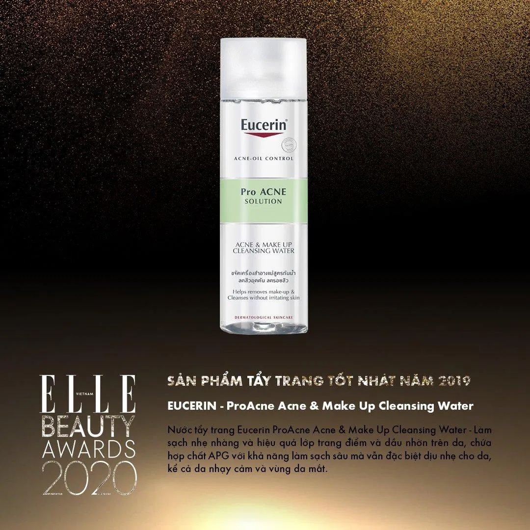 Sản phẩm nước tẩy trang cho da dầu mụn Pro ACNE Solution Acne & Make-up Cleansing Water đạt giả Nước tẩy trang tốt nhất năm 2019 do giải thưởng ELLE Beauty Awards 2020 bình chọn. (Nguồn: Internet) Sản phẩm nước tẩy trang cho da dầu mụn Pro ACNE Solution Acne & Make-up Cleansing Water đạt giả Nước tẩy trang tốt nhất năm 2019 do giải thưởng ELLE Beauty Awards 2020 bình chọn. (Nguồn: Internet)