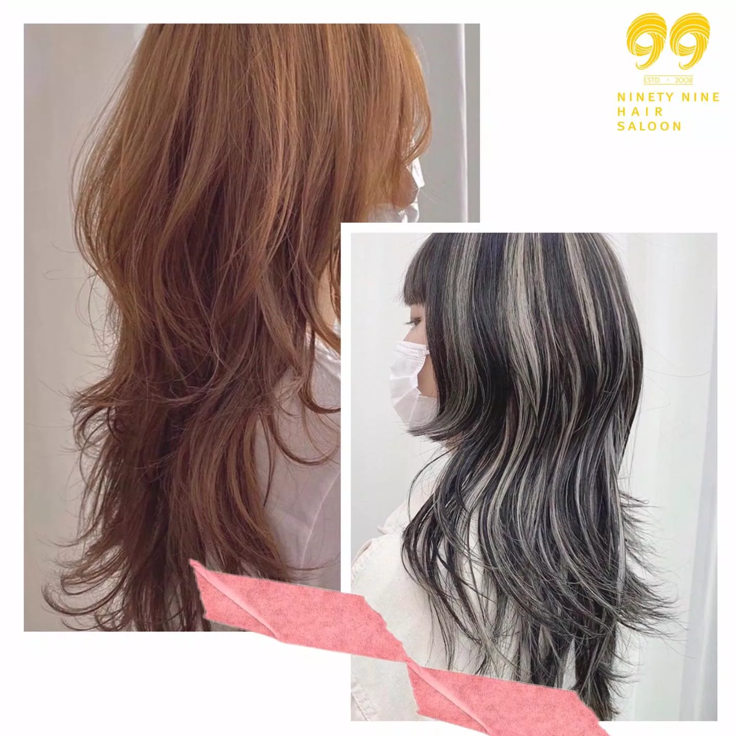 Kiểu nhuộm highlight tóc nối. (Nguồn: Hair Salon 99)