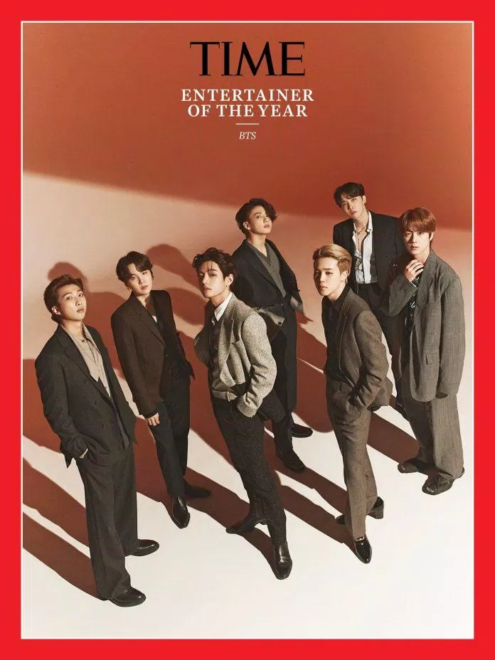 Danh hiệu "Nghệ sĩ giải trí của năm" trên TIME năm nay chính thức xướng tên 7 anh chàng tài năng của nhóm nhạc toàn cầu BTS (Nguồn: Internet).