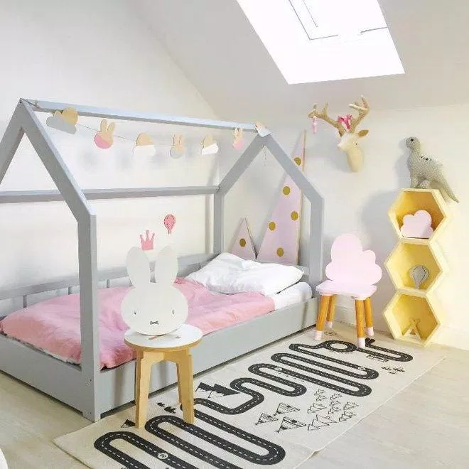 Mẫu giường ngủ cho bé với khung hình ngôi nhà sáng tạo, mới lạ