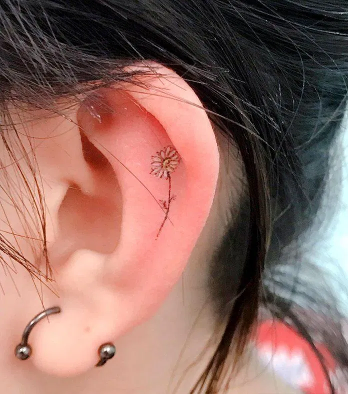 Hình xăm nhỏ đáng yêu trong vành tai độc đáo. (Ảnh: Nguyễn Thị Hải Hà) Hình xăm nhỏ đáng yêu trong vành tai độc đáo. (Ảnh: Nguyễn Thị Hải Hà)