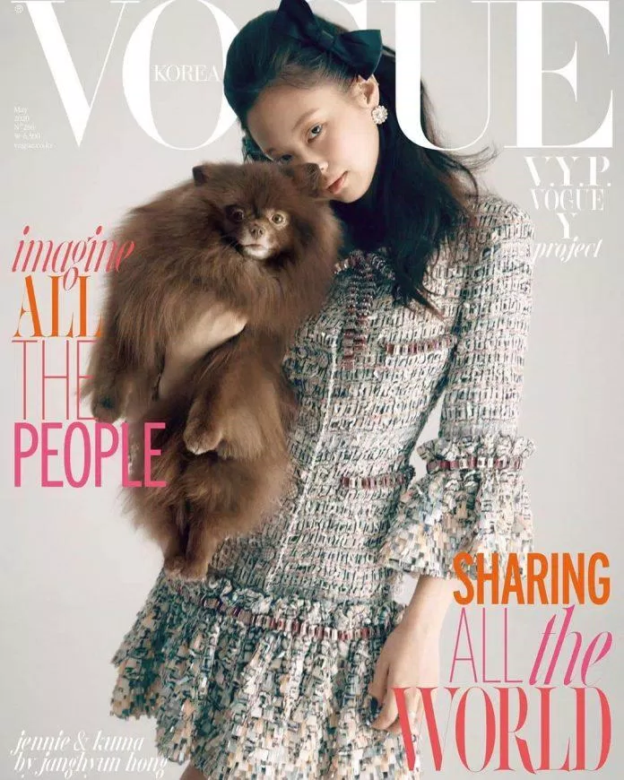 Bìa Vogue thứ 2 trong năm cùng Chanel và cún cưng Kuma số tháng 5 (Nguồn: Internet)