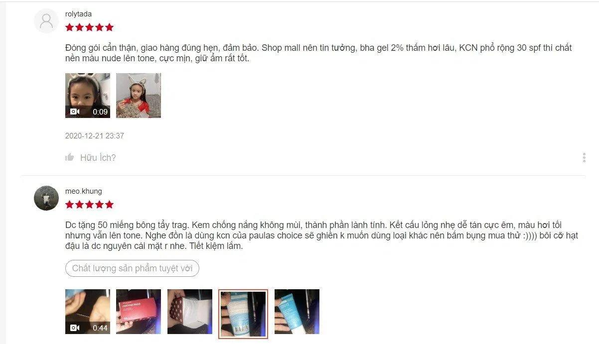 Đánh giá từ người dùng (Nguồn: BlogAnChoi)