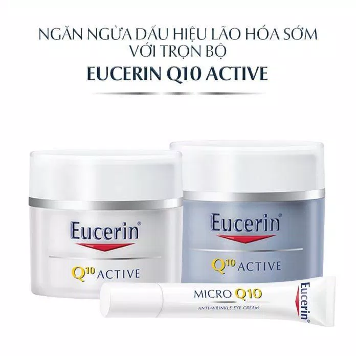 Bộ mỹ phẩm Eucerin Q10 ACTIVE dành cho da khô có dấu hiệu lão hóa sớm> (Nguồn: Internet)