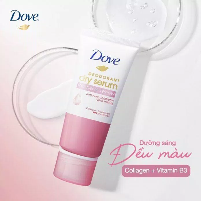 Lăn khử mùi Dove màu hồng pastel đáng yêu.  (Nguồn: internet)