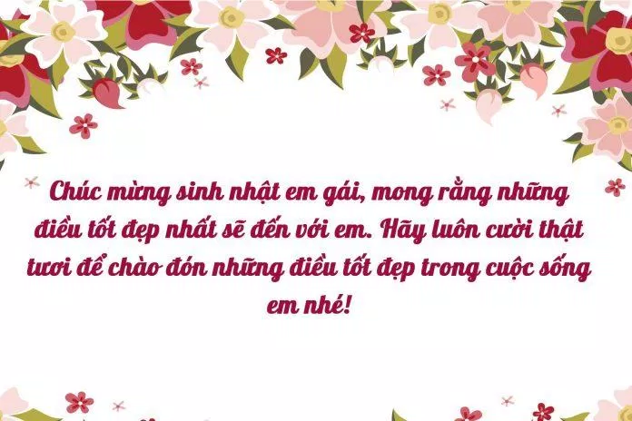 Lời chúc mừng sinh nhật dành cho em gái