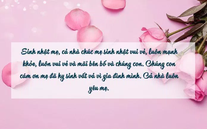 Lời chúc mừng sinh nhật ý nghĩa dành cho mẹ