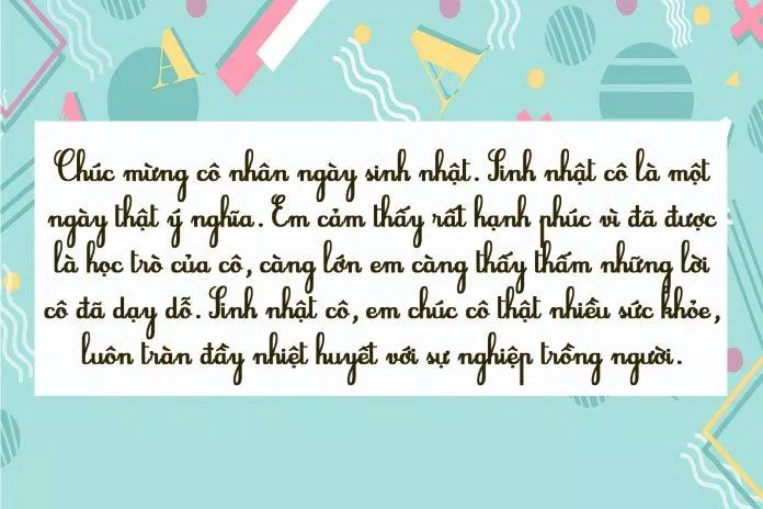 Lời chúc mừng sinh nhật cô
