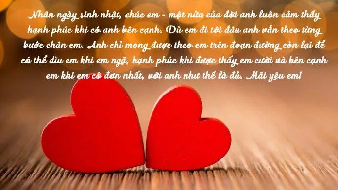 Lời chúc mừng sinh nhật dành tặng người yêu