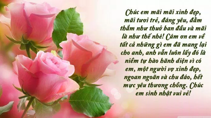 Lời chúc mừng sinh nhật ngọt ngào dành cho vợ yêu