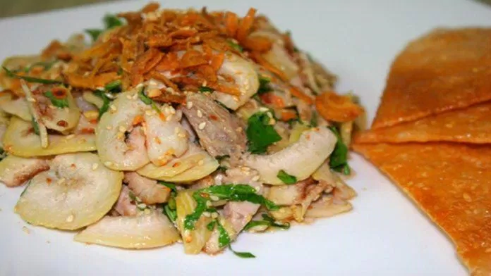 Vả trộn tôm thịt - món ăn lạ miệng nhưng hấp dẫn của xứ Huế