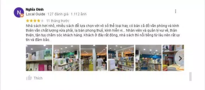 Đánh giá của khách hàng về Nhà sách Minh Khai. (Nguồn: Internet)