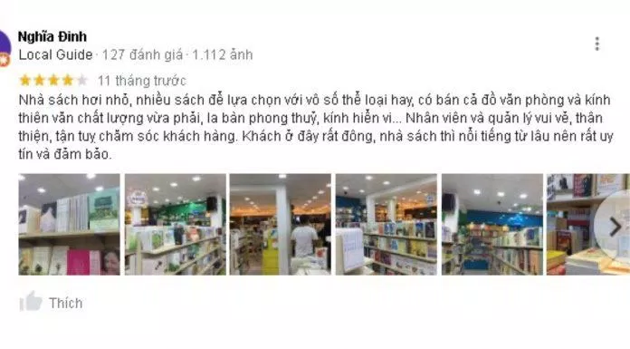 Đánh giá của khách hàng về Nhà sách Minh Khai. (Nguồn: Internet)