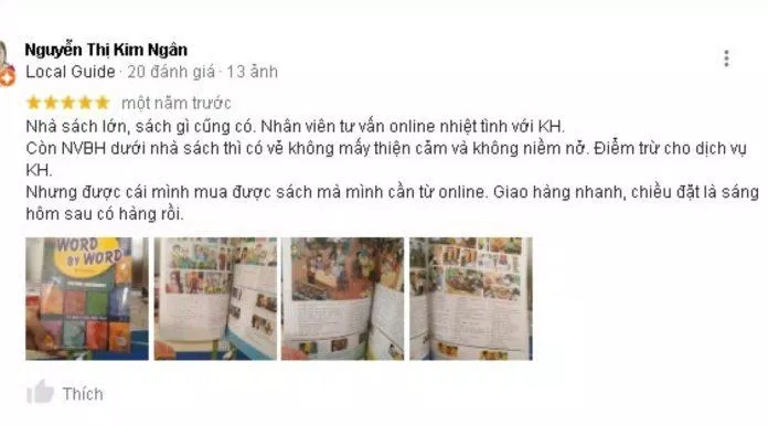 Đánh giá của khách hàng về Nhà sách Minh Khai. (Nguồn: Internet)