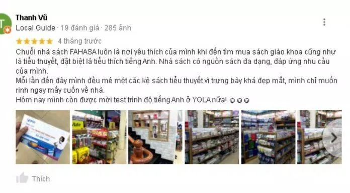 Đánh giá của khách hàng về Nhà sách Xuân Thu. (Nguồn: Internet)