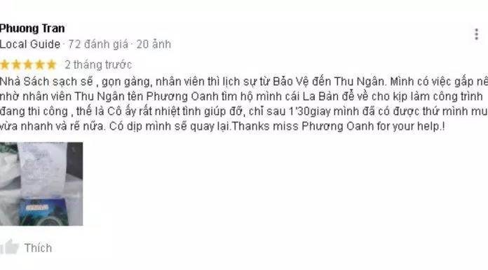 Đánh giá của khách hàng về Nhà sách Xuân Thu. (Nguồn: Internet)
