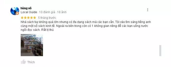Đánh giá của khách hàng về Nhà sách Phương Nam. (Nguồn:  TinhVe)